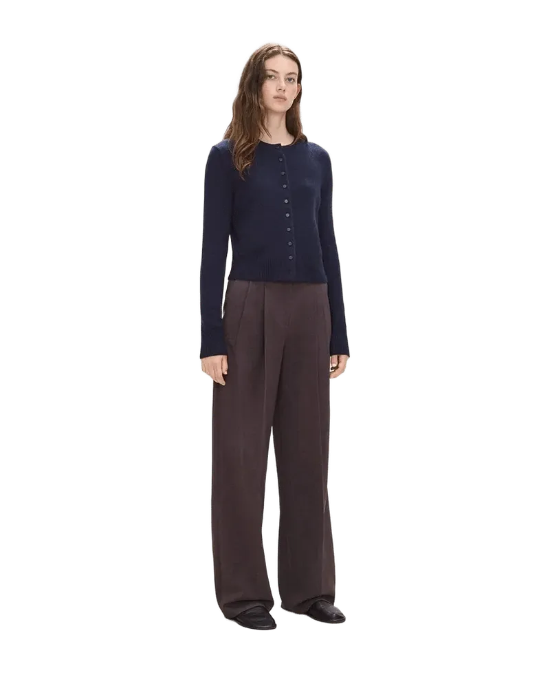 Double Pleat Pant in Mélange Crepe