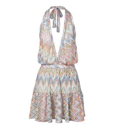 Zigzag halterneck minidress