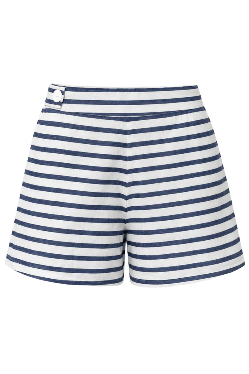Della Shorts - Navy Nautical Stripe