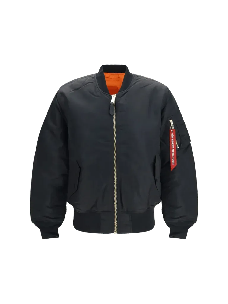 Alpha Industries Flight Nylon Bomber Jacket — Black