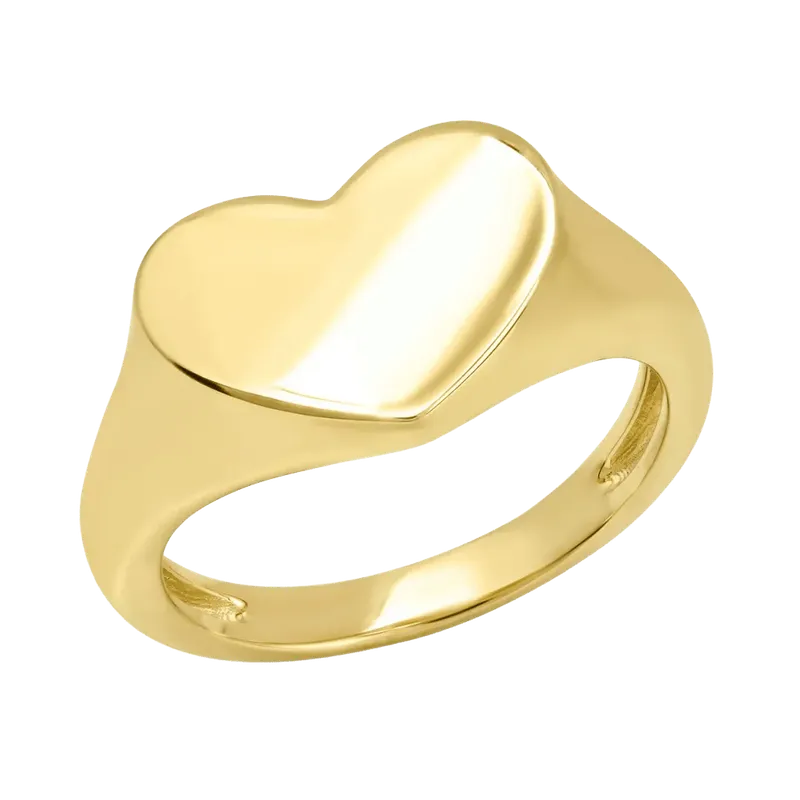 Gold Smushed Heart Pinky Ring