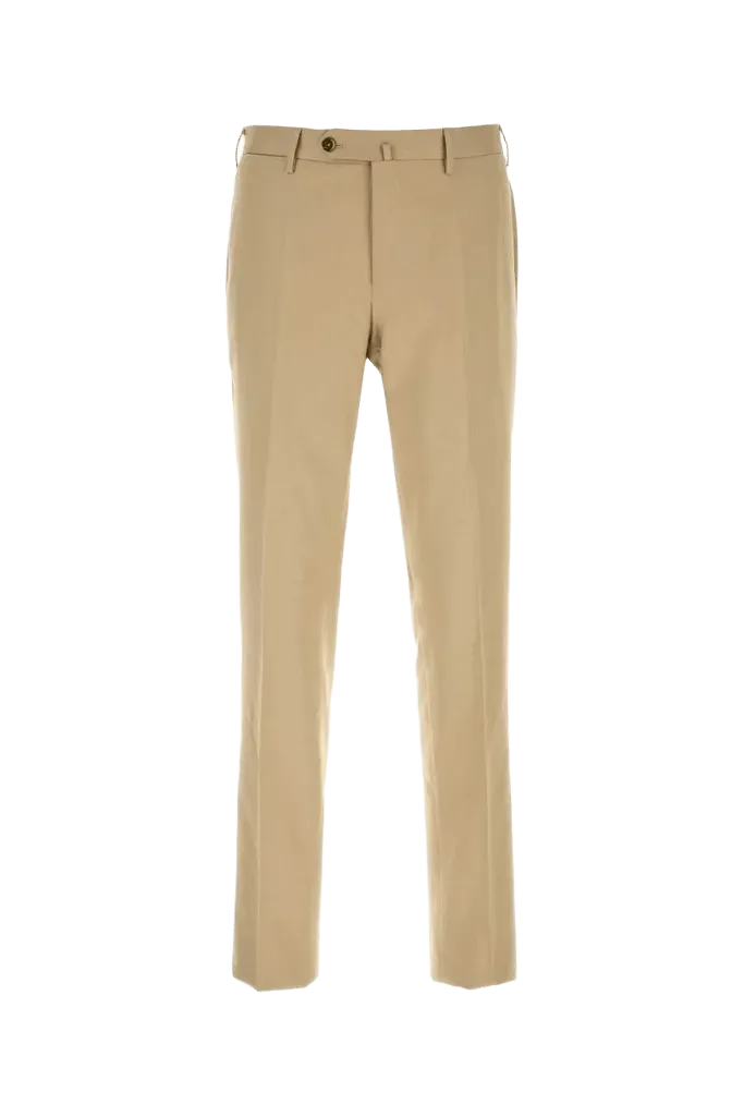Pt Torino Cotton Blend Trousers — Beige