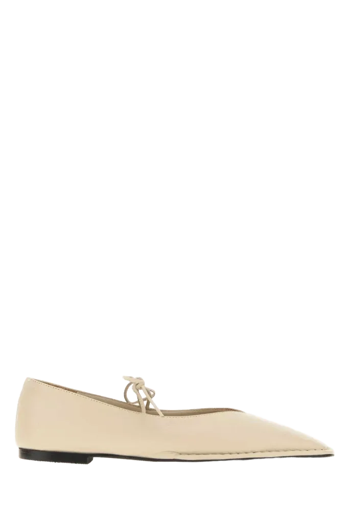 Alohas Leather Ballerina Flat — Cream