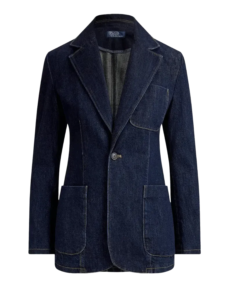 Single-Button Denim Blazer