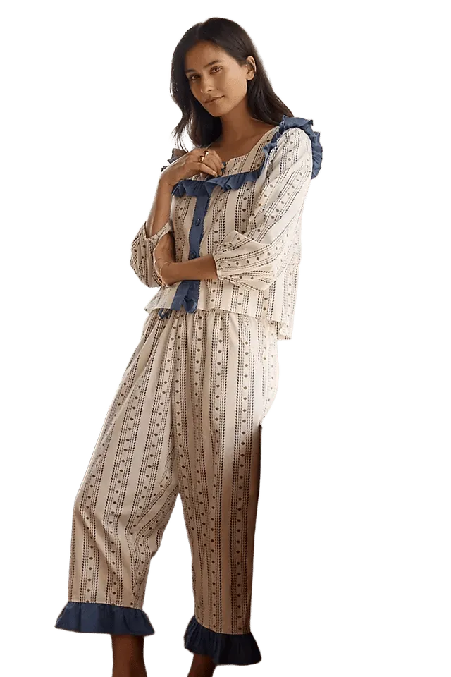 TBCo 100% Cotton Ruffled Pajama Set