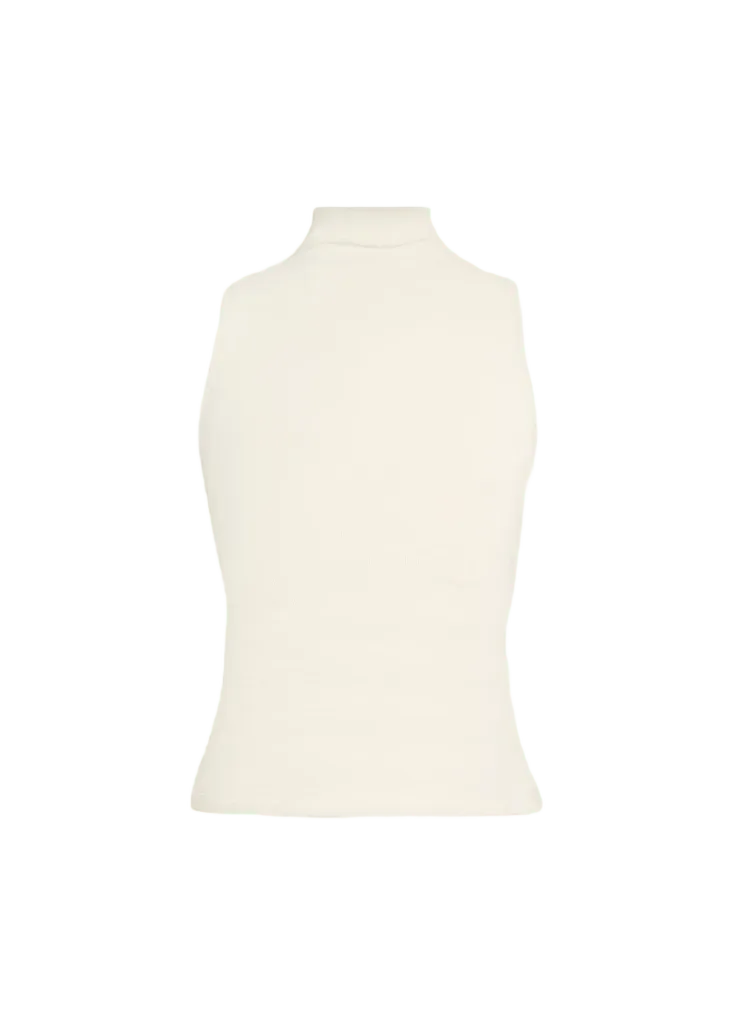 Naomie Rib-Knit Stretch Silk Top