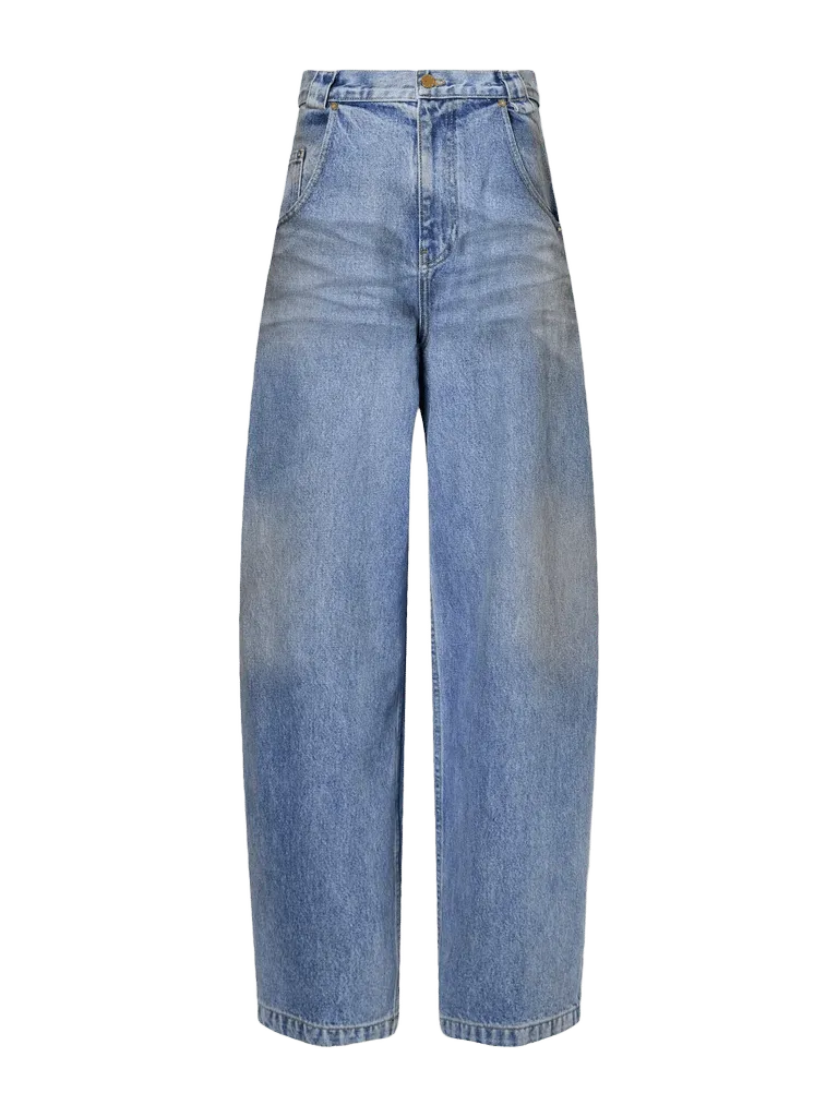 Bad Girl distressed high-rise barrel-leg jeans