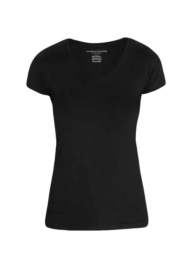 Majestic Filatures Soft Touch Short-Sleeve V-Neck Tee