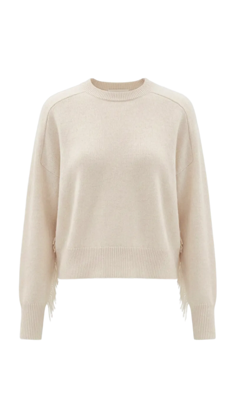 Cashmere Blend Luxe Fringe Sweater