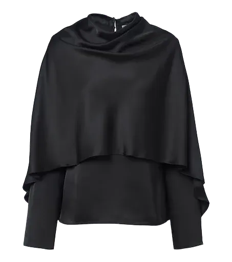 Caped satin top