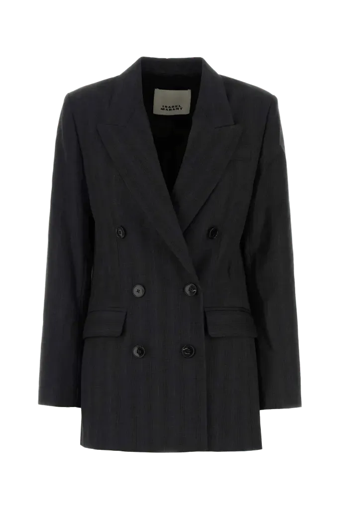 Isabel Marant Virgin Wool Double-Breasted Blazer — Black