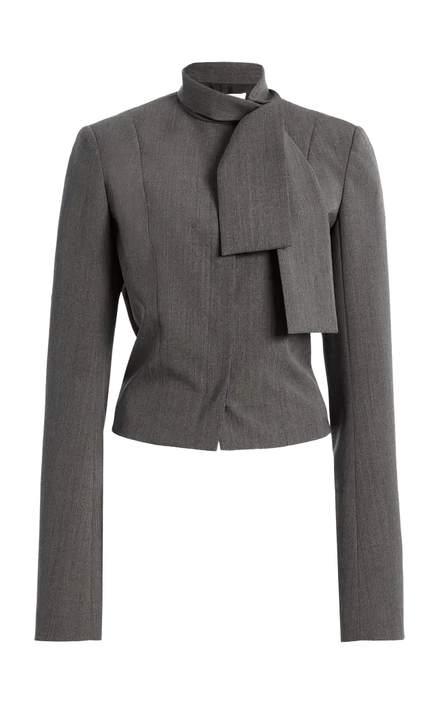 Tailored Wool Scarf Jacket