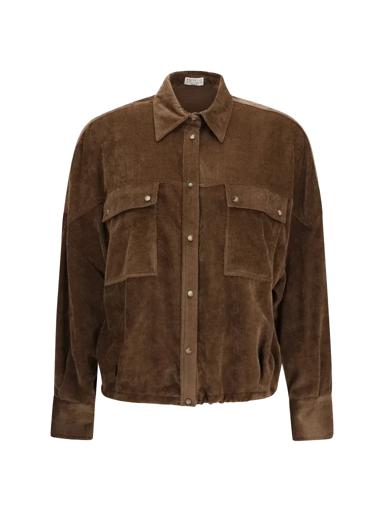Brunello Cucinelli Corduroy Shirt — Brown