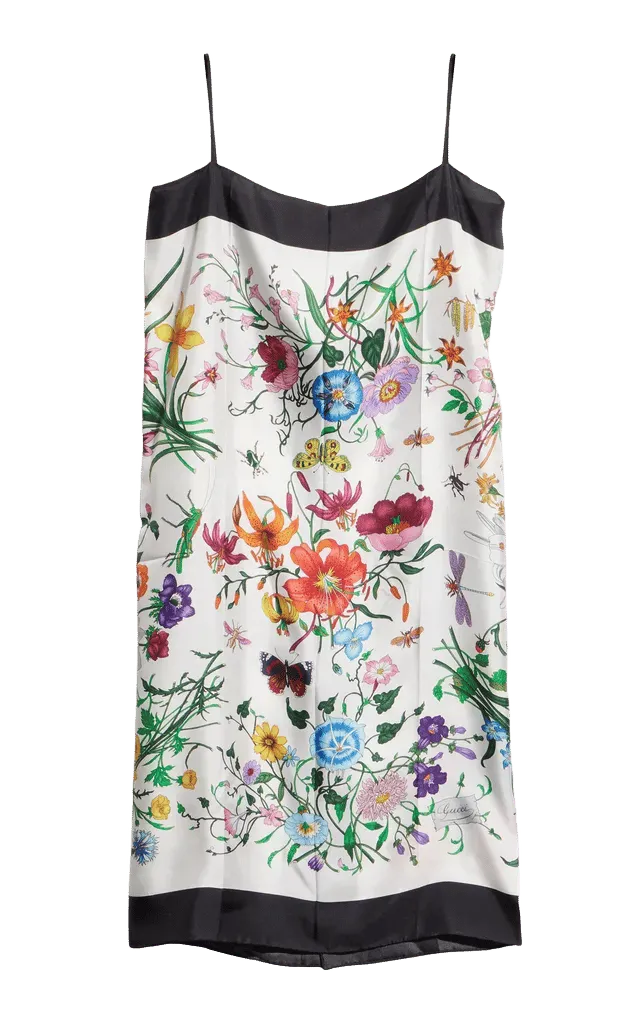 Printed Silk-Twill Mini Dress