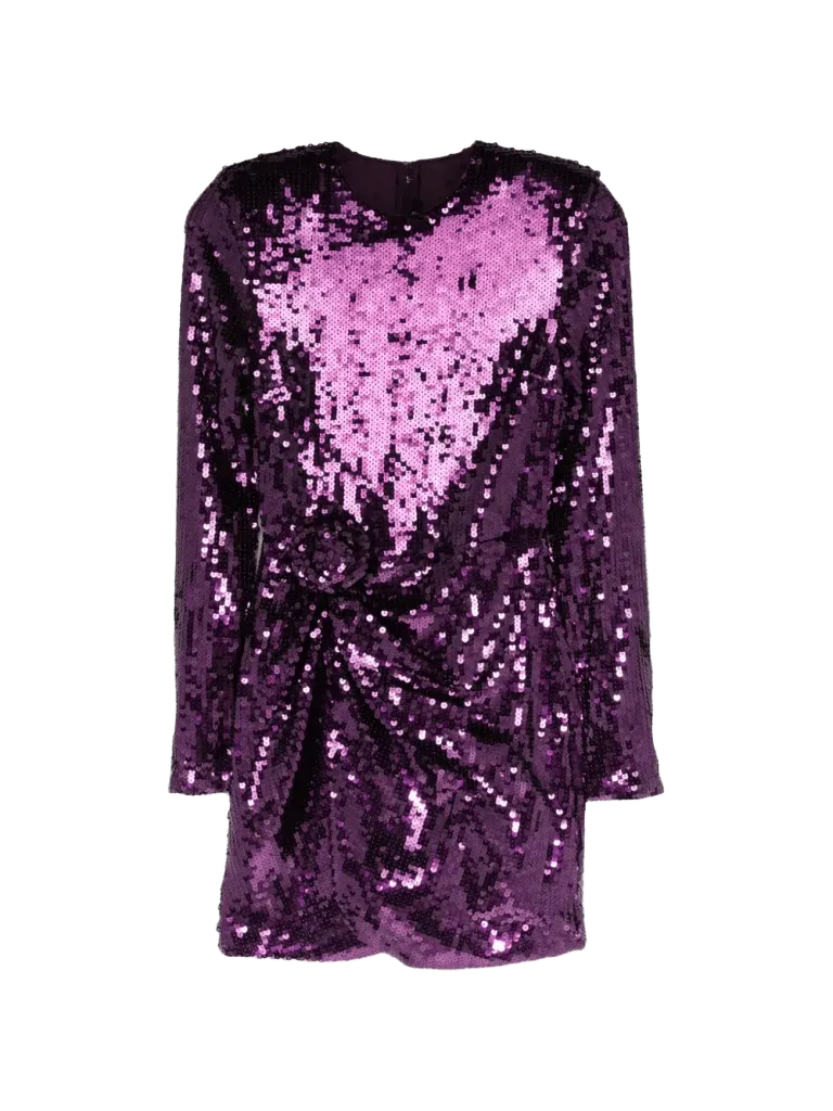 sequin long-sleeve mini dress