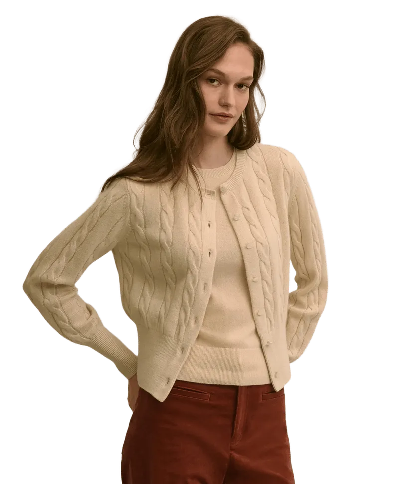 Cashmere Cable-Knit Cardigan