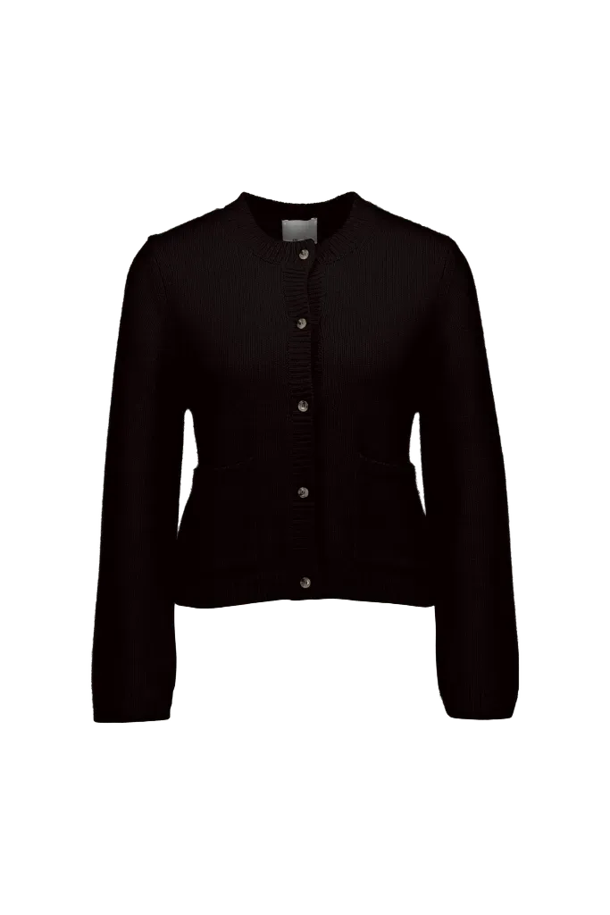 Woll-Mischung Strickjacke in Braun