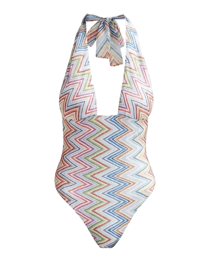 Chevron Halterneck One-Piece Swimsuit