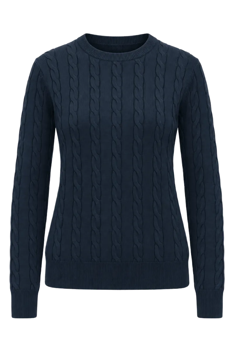 Supima Cotton Cable Crewneck Sweater