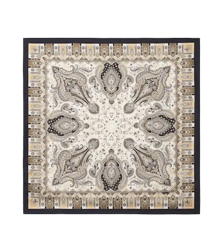 Printed silk twill scarf