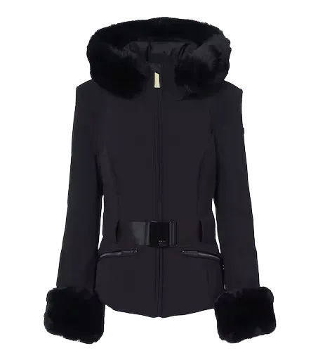 Giselle belted hooded technical ski jacket