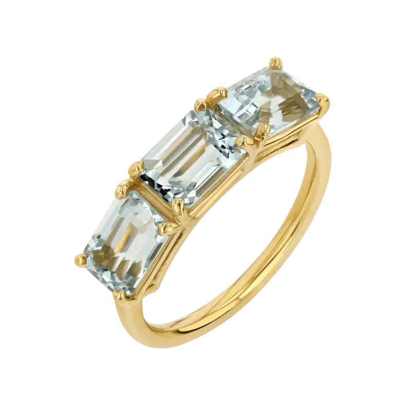 Aquamarine Rosa Birthstone Ring