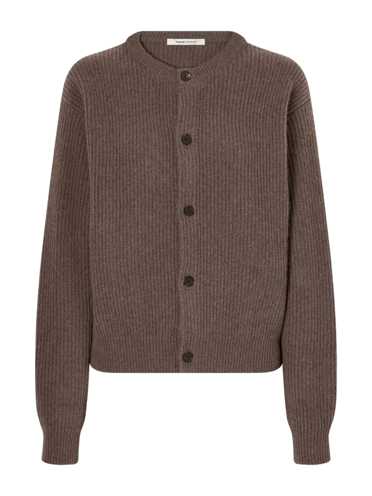 + Tekla ribbed wool and cashmere-blend cardigan