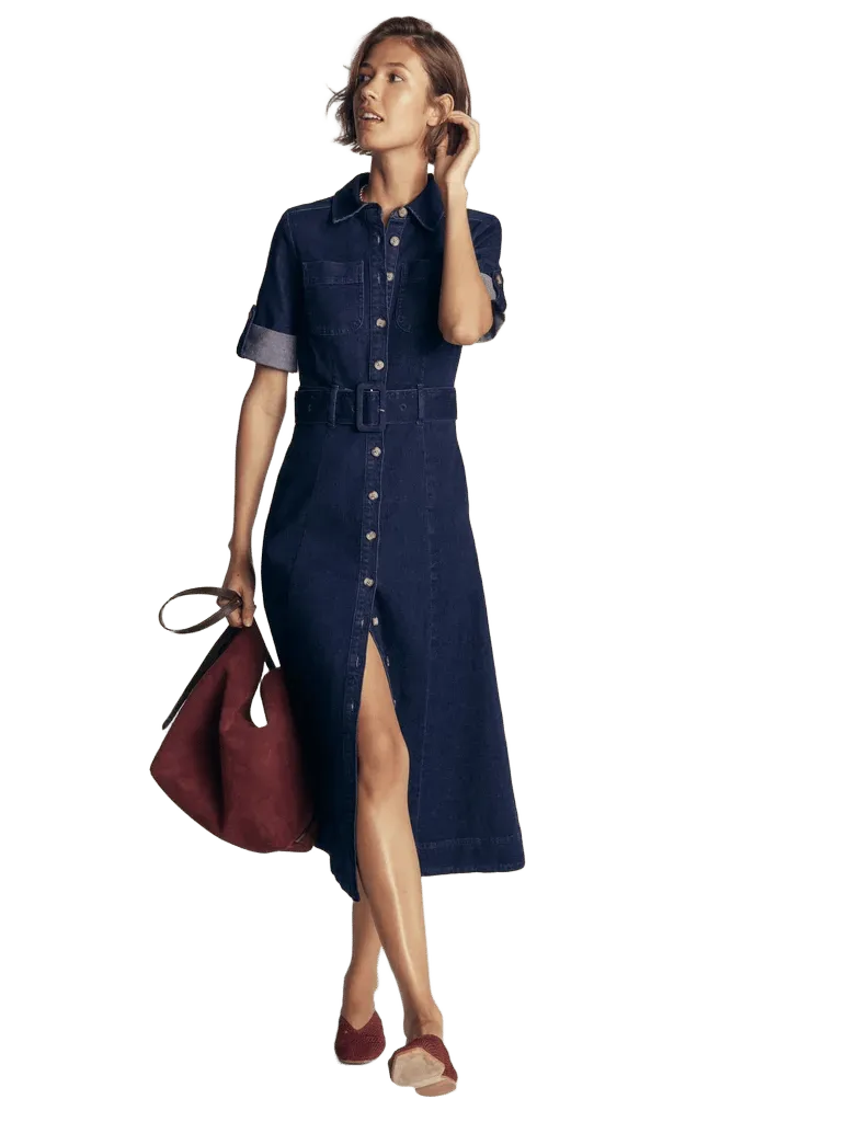 Denim Midi Shirt Dress