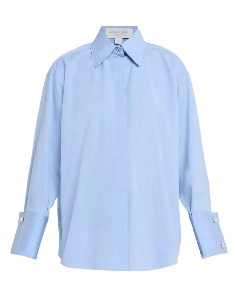 Crystal-Cufflink Frayed Cotton Button-Down Shirt