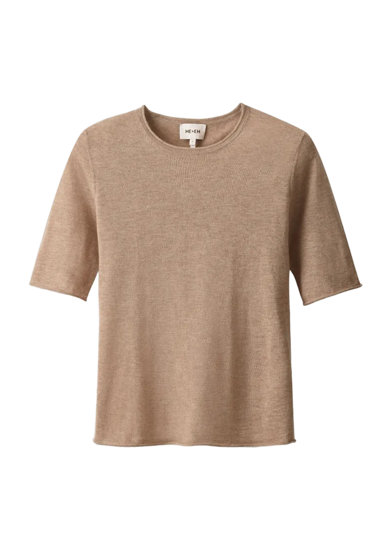 Raw Edge Slim Knit Tee