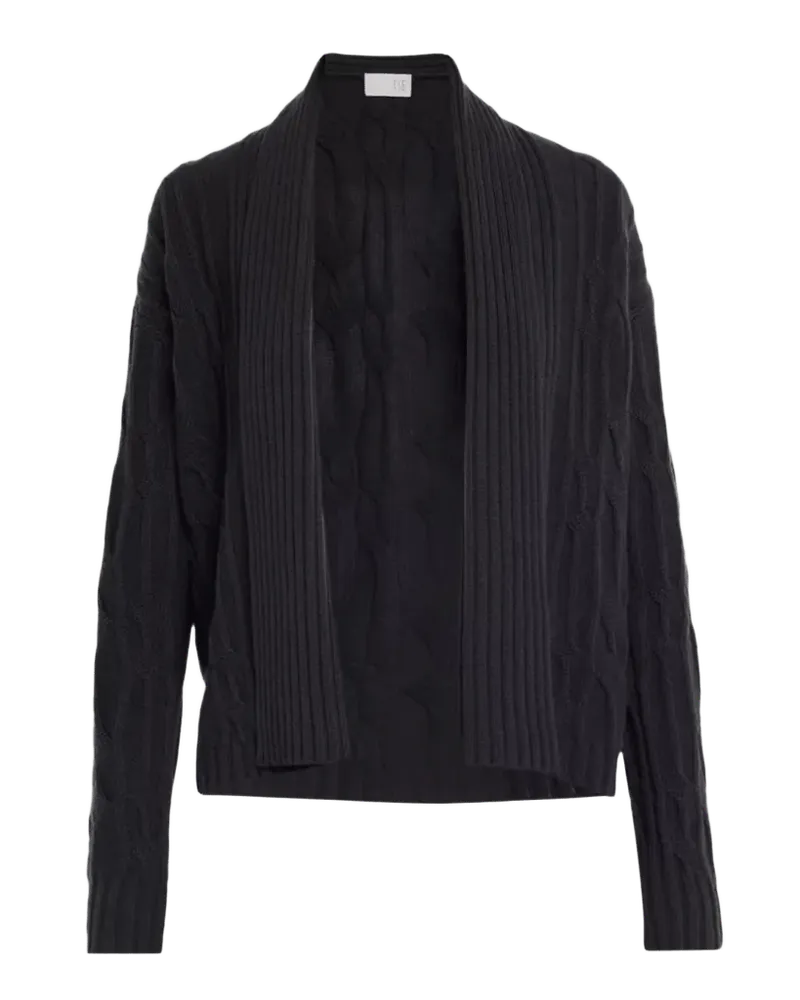 Shawl-Collar Cable-Knit Cardigan