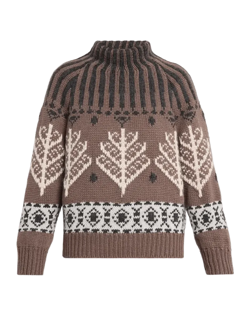 Nordic Heritage Fair-Isle Cashmere Knit Turtleneck Sweater