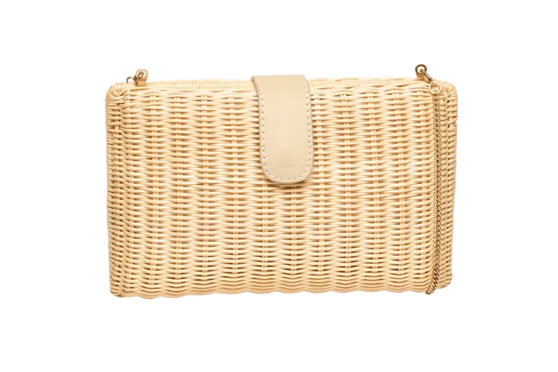 SEN Natural Rattan Wicker Clutch