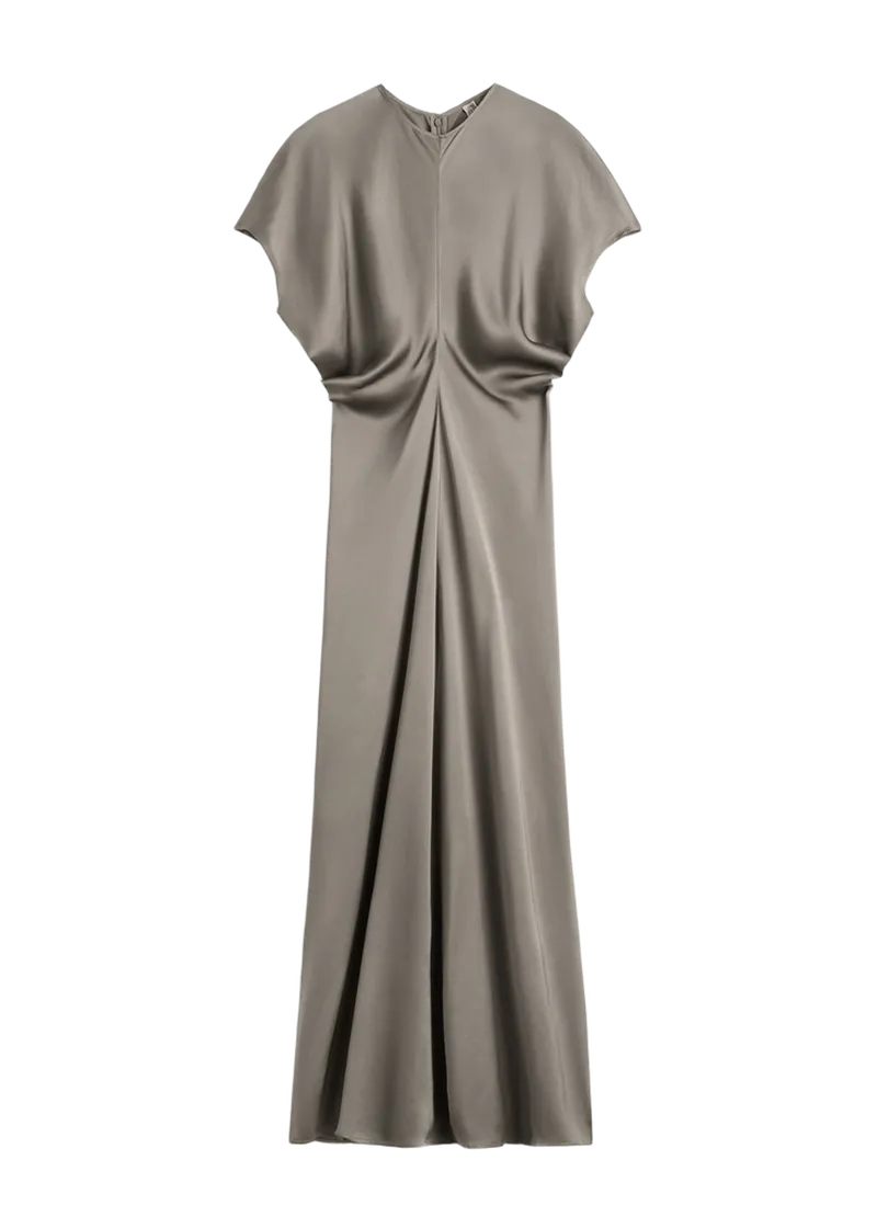 Slouch waist dress taupe