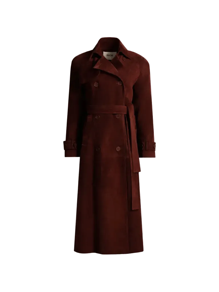 Corrin suede trench coat