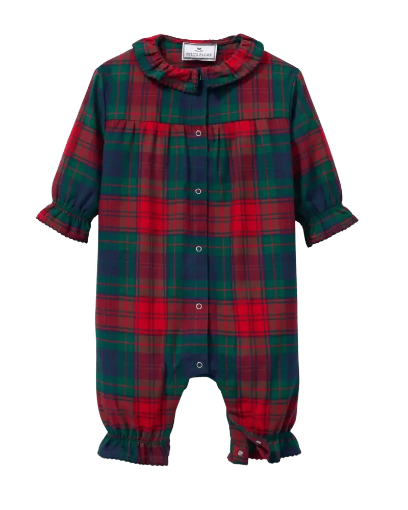 Baby's Brushed Twill Madeline Romper in St. James Tartan