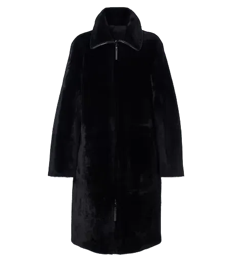 Caspian reversible leather and shearling coat