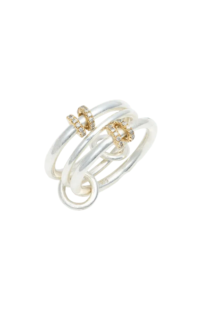 Jovie Sterling Silver, 18K Gold & Diamond Linked Ring (Nordstrom Exclusive)