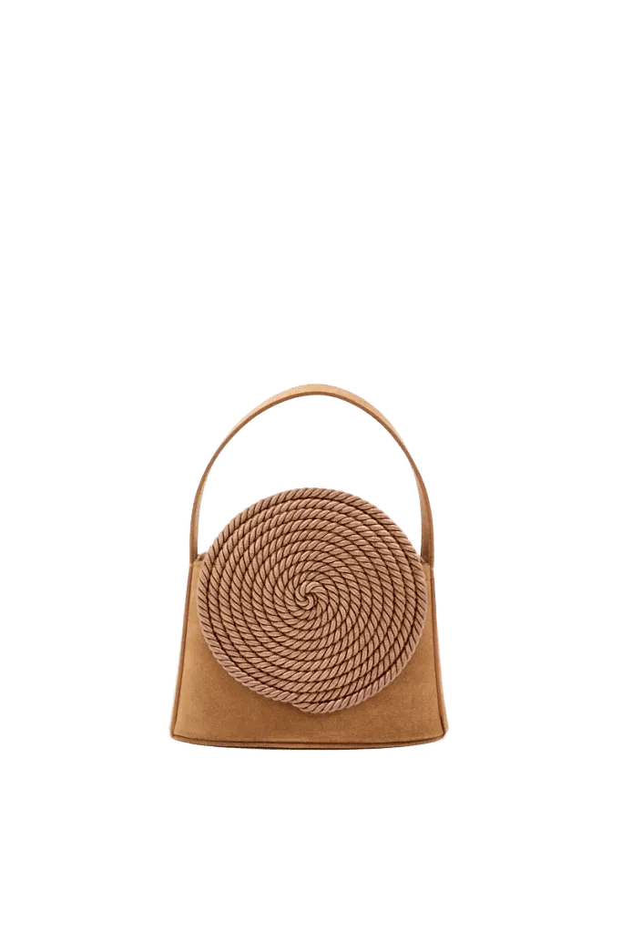 Suede bag with passementerie details - Brown