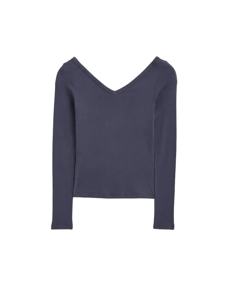RetroSoft Cotton Wide V-Neck Top