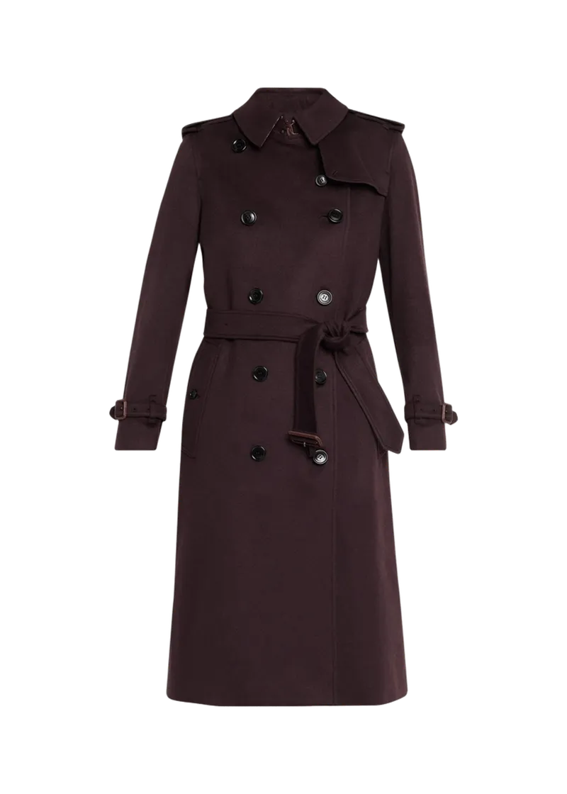 Kensington Double-Breasted Trench Coat in Brushed Cashmere