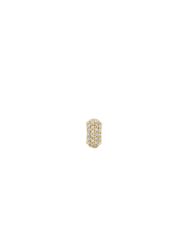 Wide Pavé Aquamarine Mini Bead