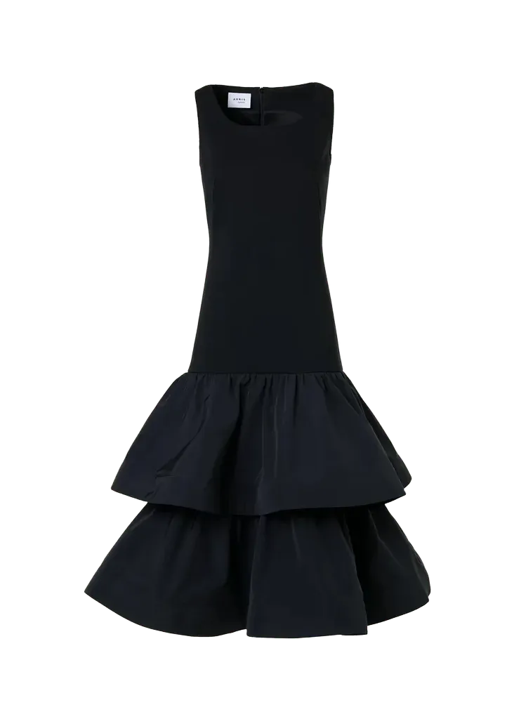 Tiered Drop-Waist Midi Dress