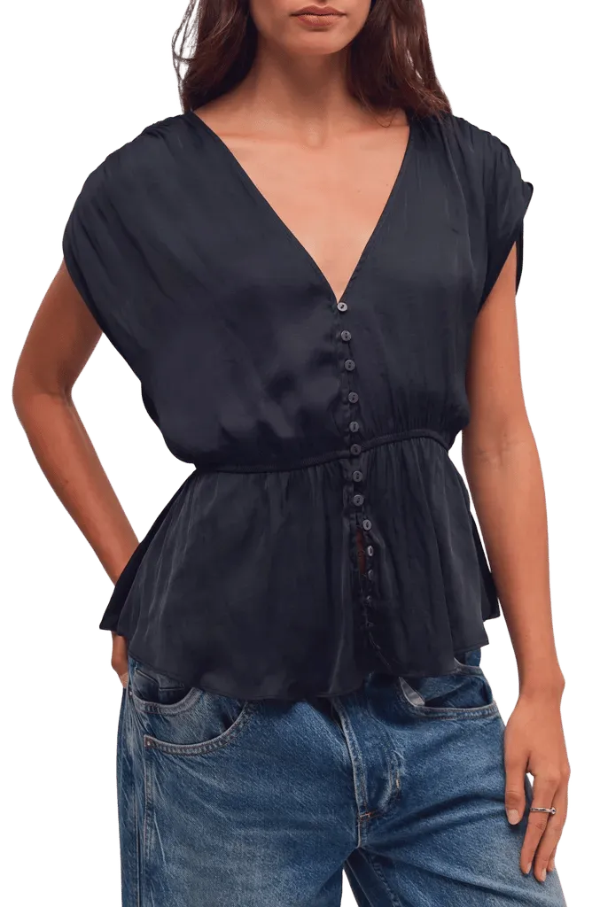 Ash Button-Up Peplum Top