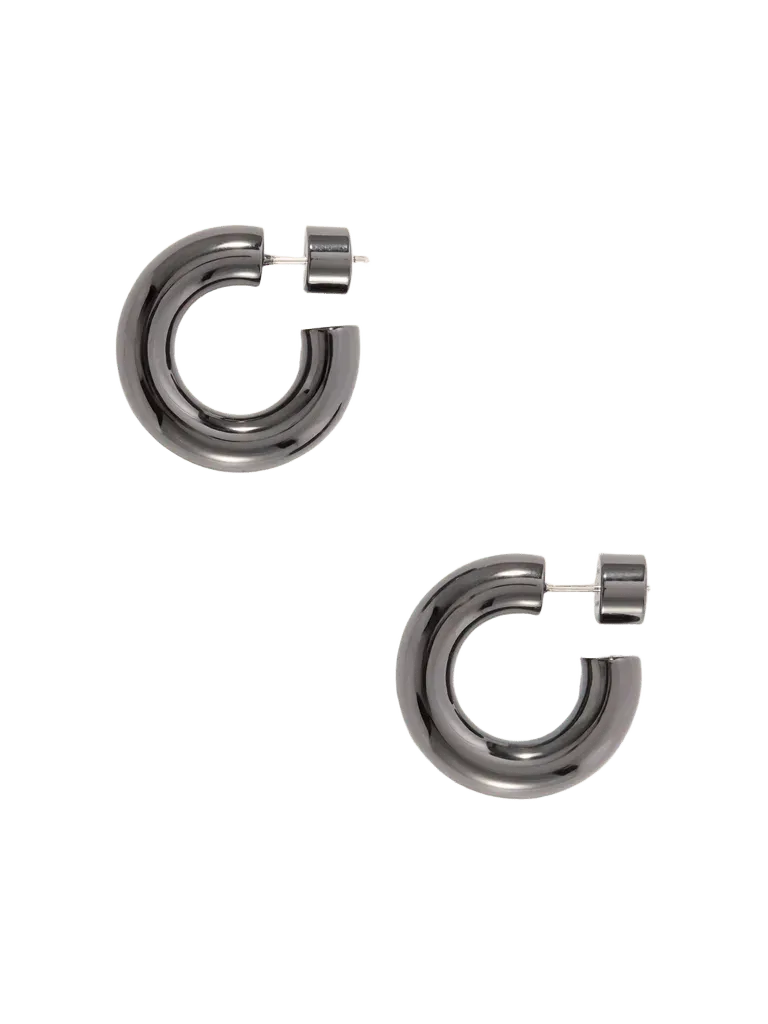 Natasha micro rhodium-plated earrings - gray - One Size