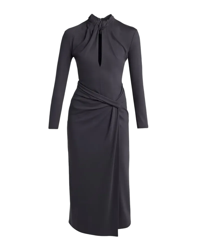 Keyhole-Cutout Twisted Midi Dress