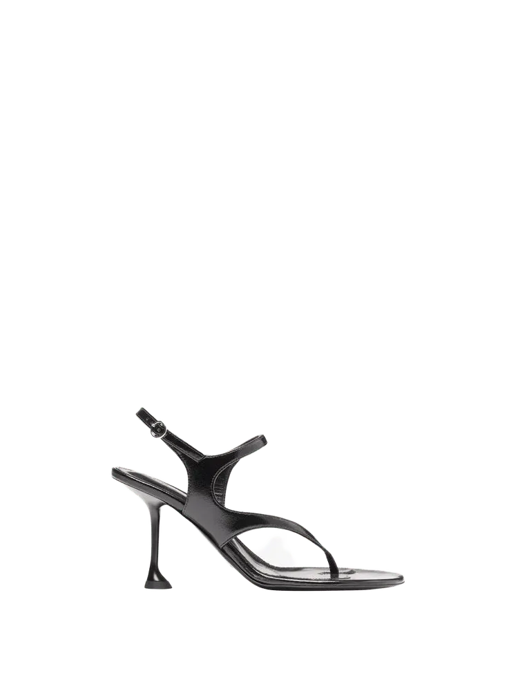 Tee 85 Thong Sandal In Slick Nappa - Black