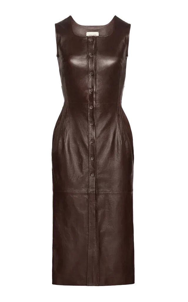 Sleeveless Leather Midi Dress
