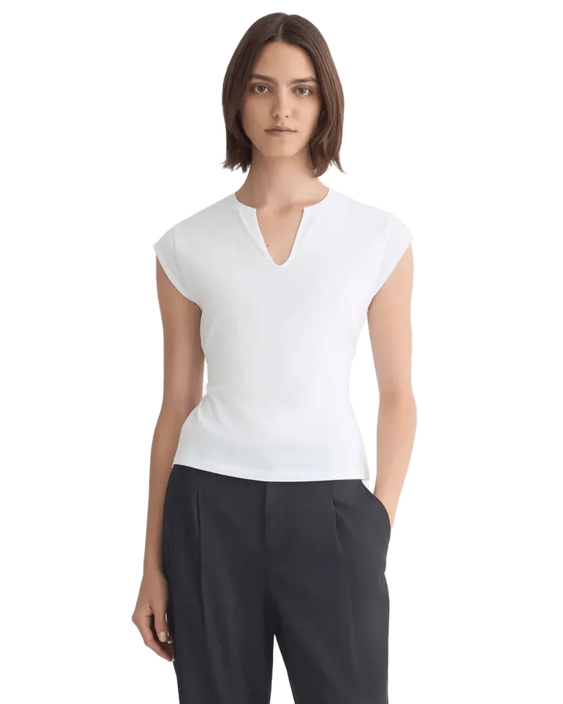 Tie-Back Tee in Organic Cotton | White