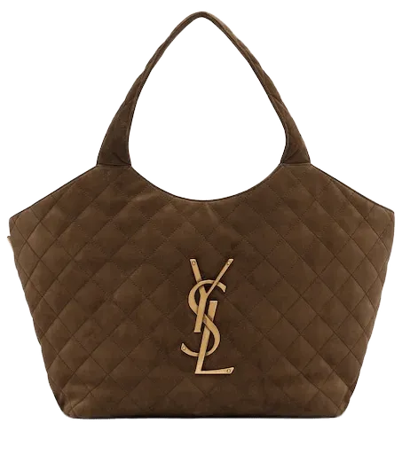 Icare Medium quilted suede tote bag